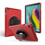Per Galaxy Tab S6 10.5 T860 / T865 / T867 2019 PC con rotazione di 360 gradi + custodia protettiva in silicone con supporto e cinturino (rosso)
