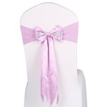 Per eventi di matrimonio Cerimonia del partito Banchetto Decorazione natalizia Sedia Fiocco Fiocco Sedia elastica Fasce posteriori Fasce per sedie Fasce (viola chiaro)