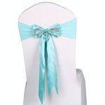 Per Eventi di nozze Cerimonia della Party Cerimonia Banchetto Decorazione natalizia Sedia Sedia Sash Bow Arco Sedia Elastica Ribbon Back Tie Bands Sedia Asciugamani (Blu)