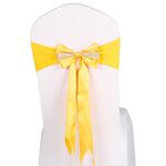 Per eventi di matrimonio Cerimonia di festa Banchetto Decorazione natalizia Sedia Fiocco Fiocco Sedia elastica Fasce posteriori Fasce per sedie Fasce per sedie (Giallo)