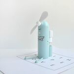 Staffa creativa per telefono cellulare Cartoon Spray Mini Fan Ventilatore portatile USB (verde)