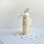 Creativo Staffa per cellulare Cartoon Spray Mini Fan Ventilatore USB portatile (Beige)