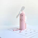 Staffa creativa per telefono cellulare Cartoon Spray Mini Fan Ventilatore USB portatile (rosa)