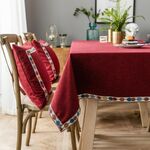 Tovaglia impermeabile a colori solido Tovaglia rettangolare TABELLOTH, Dimensioni: 130x260cm (rosso)