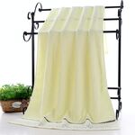 Asciugamano da bagno jacquard spesso per adulti, dimensioni: 70 x 140 cm (bianco crema)