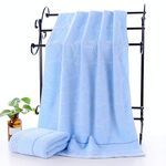 Asciugamano da bagno jacquard spesso per adulti, dimensioni: 70 x 140 cm (azzurro)