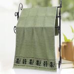 Asciugamano da bagno adulto morbido assorbente spesso in fibra di bambù inchiostro di bambù (verde militare)