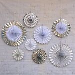 2 set di fiori di carta abbronzante set di fiori decorazione festa di compleanno festa di nozze, colore: argento caldo 8 pezzi