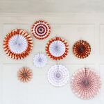 Set di 2 set di fiori di ventaglio di carta abbronzante Set di decorazioni per feste di compleanno per feste di compleanno, colore: oro champagne 8 pezzi