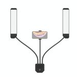 RK39 Luce di riempimento portatile tricolore regolabile con doppia luce di riempimento con clip per telefono (nera)