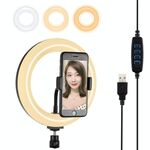 Pulluz 7,9 pollici 20 cm USB 3 modalità dimmerabile Dual Color Temperature Temperatura LED Curved Light Ring Vlogging Selfie Photography Video Lights With Phone Morsetto (nero)