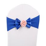 Fodera per sedia da matrimonio Fusciacca Tessuto in raso Papillon Nastro Decorazione per fascia in hotel Forniture per banchetti per cerimonie per feste di matrimonio (blu reale)
