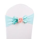 Sedia da sposa Cover Sash Tessuto Satin Tessuto A Bow Tie Nastro Band Decoration Hotel Matrimonio Party Ceremony Forniture per banchetti (blu)