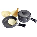 Pentole per esterni Set da campeggio per 1-2 persone Pentole per barbecue da picnic portatile in allumina spessa e resistente antiaderente