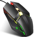 HXSJ S200 USB2.0 1600 dpi Regolabile 4 tasti Mouse da gioco con cavo colorato incandescente, lunghezza: 1,5 m