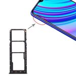Per Realme X Lite Vassoio per schede SIM + Vassoio per schede SIM + Vassoio per schede Micro SD (nero)