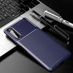 Custodia in TPU antiurto con struttura in fibra di carbonio per Sony Xperia 10 II (blu)