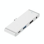 HW-TC29 Adattatore HUB di estensione multifunzionale 4 in 1 Type-C / USB-C Hub Pro per iPad (argento)