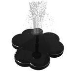 Decorazione del cortile Micro pompa dell'acqua Acqua Paesaggio solare Fontana a tre foglie (nera)