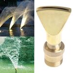 Water View Rockery Fountain Ugello piatto universale a ventaglio regolabile in acciaio inossidabile interamente in rame, dimensioni: 1,5 Size (ottone)