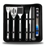 Set di stoviglie da esterno 10 in 1 Set di utensili da picnic per barbecue da campeggio con termometro