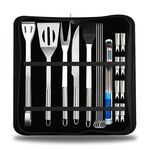 Set di stoviglie per esterni 18 in 1 Set di utensili da picnic per barbecue da campeggio con termometro