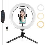 Pulluz 10.2 pollici 26cm Selfie Beauty Light + Desktop Tripod Mount USB 3 Modalità Dimmable LED Anello Vlogging Selfie Photography Photography Lights with Cold Shoe Treppiede Ball Ball & Phone Morsetto (nero)