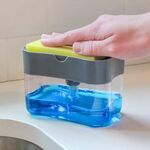 Dispenser di sapone per dispenser di sapone con pompa per sapone liquido da cucina per lavastoviglie con spugna di lavaggio Detersivo per pulizia automatica (grigio)