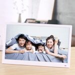 Cornice per foto digitale con display a LED FHD da 15,6 pollici con supporto e telecomando, programma MSTAR V53, supporto ingresso scheda USB / SD (bianco)