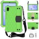 Per Galaxy Tab A 8.4 (2020) T307 Design a nido d'ape EVA + Materiale PC Guscio protettivo piatto anti caduta a quattro angoli con cinturino (verde + nero)