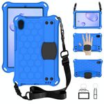Per Galaxy Tab A 8.4 (2020) T307 Design a nido d'ape EVA + Materiale PC Guscio protettivo piatto anti caduta a quattro angoli con cinturino (blu + nero)