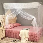 Tetto quadrato con zanzariera a una porta per dormitorio studentesco, dimensioni: 1,8x2,0x1,8 metri (bianco)