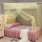 Tetto quadrato con zanzariera a una porta per dormitorio studentesco, dimensioni: 1,8x2,0x1,8 metri (giallo)