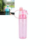 Bottiglia di acqua spray creativa Bottiglia sportiva portatile con coperchio Tazza di plastica di bellezza idratazione estiva, dimensioni: 400 ml (rosa)