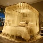 Zanzariera a tre ante retrattile con binario di guida a forma di U, dimensioni: 200x220 cm (beige)