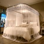 Zanzariera a tre ante retrattile con binario di guida a forma di U, dimensioni: 200x220 cm (bianca)