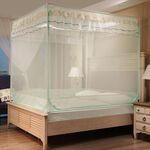 Zanzariera antipolvere con crittografia addensata per uso domestico, dimensioni: 180x220 cm, stile: retro del letto (verde)