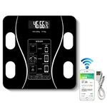 Bilancia elettronica per uso domestico intelligente per grasso corporeo, versione con ricarica USB (nera)