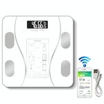 Bilancia elettronica per uso domestico intelligente per grasso corporeo, versione con ricarica USB (bianca)