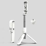 L02 Bastone per selfie con treppiede per treppiede Bluetooth regolabile multifunzione da 100 cm (bianco)