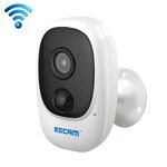 ESCAM G08 HD 1080P IP65 Telecamera IP PIR impermeabile senza pannello solare, supporto scheda TF / visione notturna / audio bidirezionale (bianco)