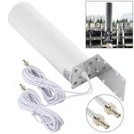 Antenna esterna a barilotto Omni 12DBi WiFi 4G LTE con CRC9 maschio (bianco)