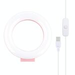 PULUZ 4.7 pollici 12 cm USB Luce bianca LED Anello Vlog Fotografia Luci video (rosa)