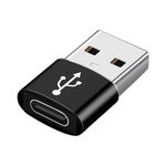 Adattatore in lega di alluminio da 3 PC USB-C / Type-C femmina a USB 2.0 maschio, supporto per ricarica e trasmissione (nero)