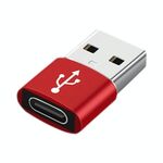 Adattatore in lega di alluminio da 3 PC USB-C / Type-C femmina a USB 2.0 maschio, supporto per ricarica e trasmissione (rosso)
