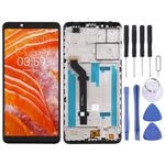 Schermo LCD TFT per Nokia 3.1 Plus TA-1118 Digitizer Assemblaggio completo con cornice (nero)