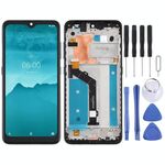 Schermo LCD TFT per Nokia 6.2 TA-1198 TA-1200 TA-1187 TA-1201 TA-1196 Digitizer Assemblaggio completo con cornice (Nero)