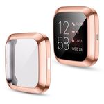 Per Fitbit Versa 2 placcatura TPU Shell protettiva all-inclusive (oro rosa)