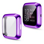 Per Fitbit Versa 2 placcatura TPU Shell protettiva all-inclusive (viola)