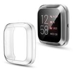 Per Fitbit Versa 2 placcatura TPU Shell protettiva all-inclusive (trasparente)